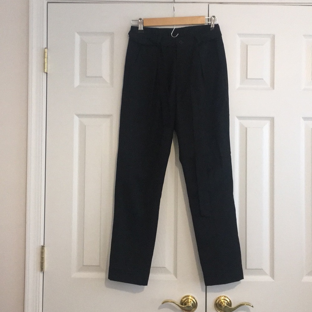 Black front tie dress pants